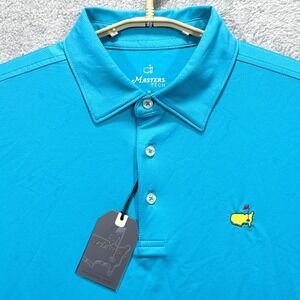 Masters Tech Polo Shirt Mens Medium Blue Augusta National Golf Performance ANGC